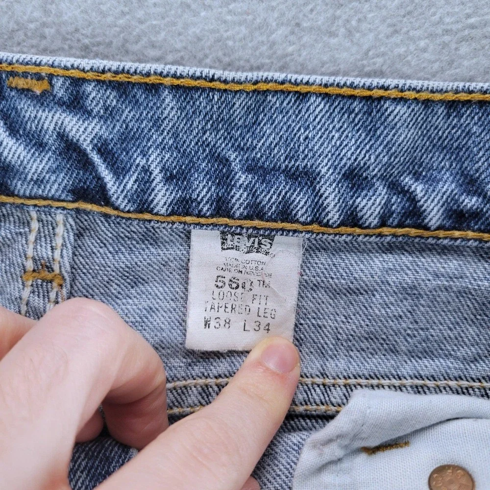 Levi's 560 Loose Fit Tapered Leg Jeans Mens 38x34‎ Blue Vintage Made in USA 90s